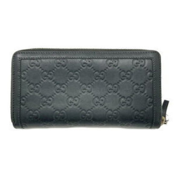 Gucci Long Wallet ssima Zip Black Leather - Picture 1 of 7
